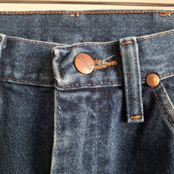Vintage Men's Wrangler Jeans - Size 28x34 / XS/S - Dark Wash 1980's Jeans - Picture 10 of 11